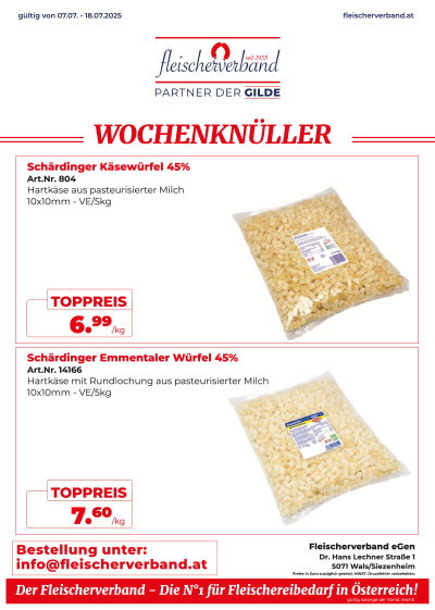 Wochenknueller Wuerfelkaese